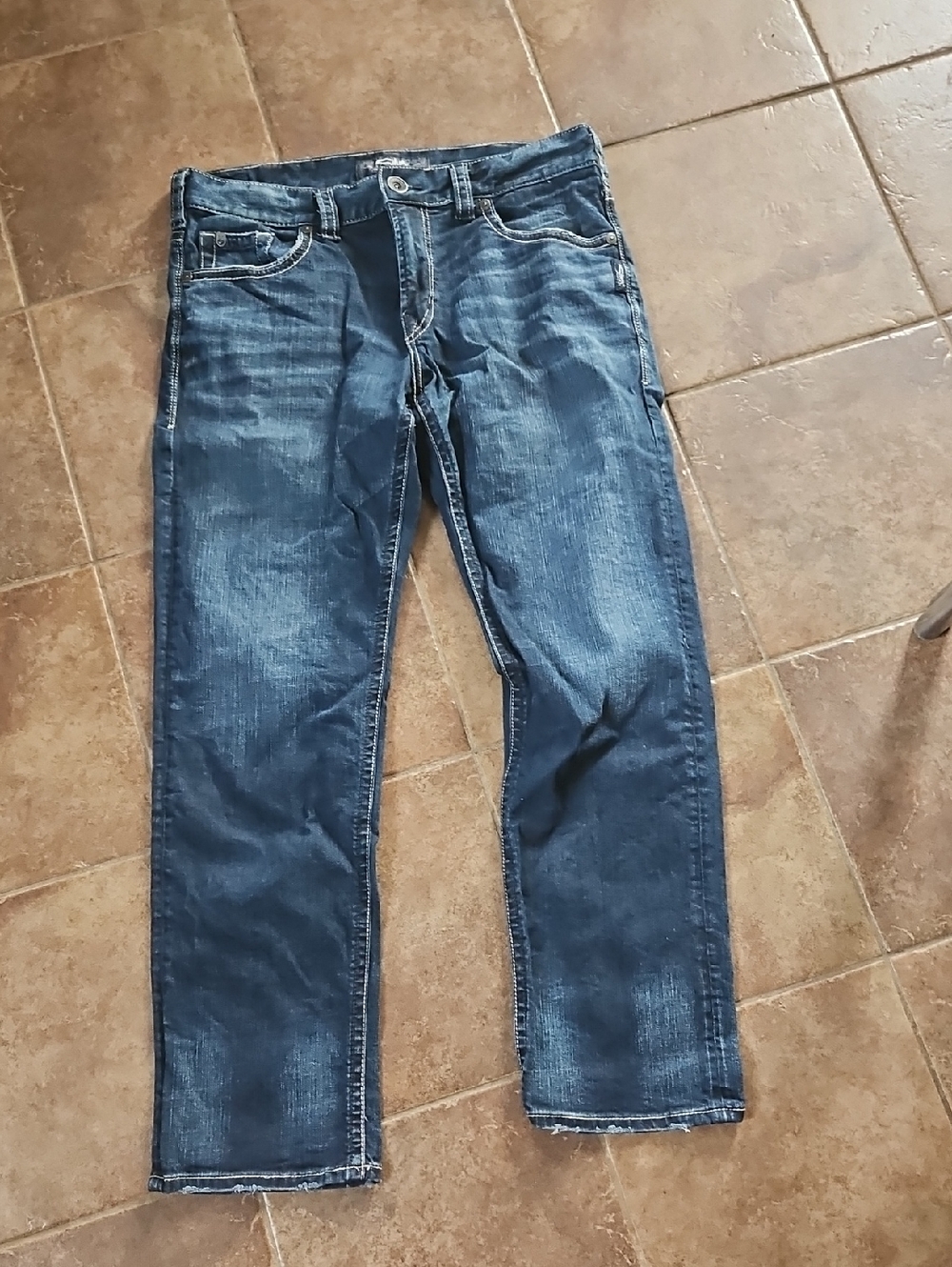 Silver Jeans Men's Dark Blue Straight Leg Denim 34/32